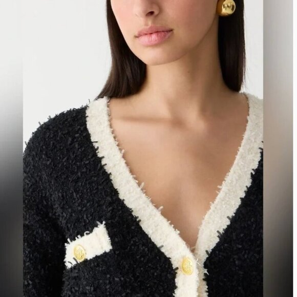 NWOT J. Crew Longer Sweater Lady Jacket in Textured Contrast Yarn Size XS - Picture 10 of 10